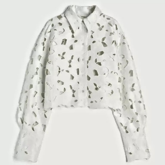 H&M Tops - H&M Satin Eyelet Shirt—Rare/Sold Out!